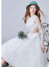 Beaded Lace Corset Back Tea Length Classic Evening Dress